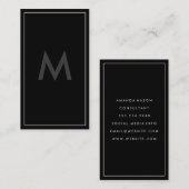 Minimalistisch Monogram met Randen Visitekaartje (Voorkant / Achterkant)