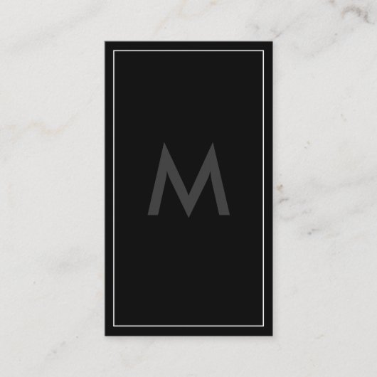 Minimalistisch Monogram met Randen Visitekaartje (Voorkant)