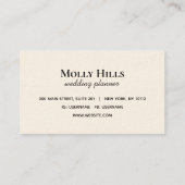 Minimalistisch monogram modern beige Initialen Visitekaartje (Achterkant)