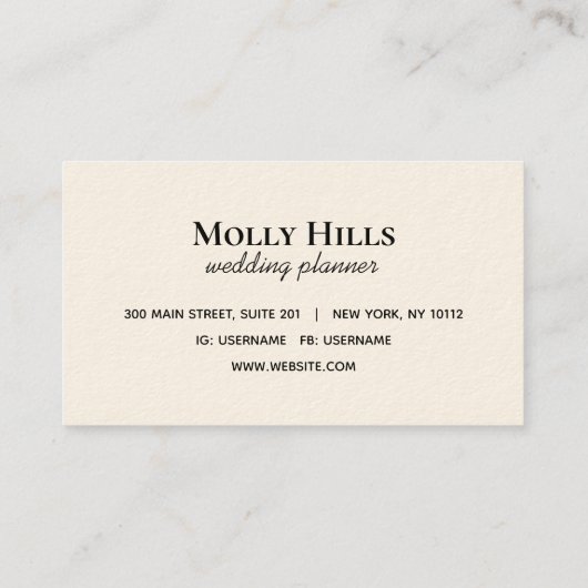 Minimalistisch monogram modern beige Initialen Visitekaartje (Achterkant)