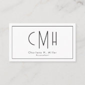 Minimalistisch Monogram Modern Foto Professioneel Visitekaartje (Voorkant)