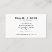 Minimalistisch Monogram Modern Professioneel Visitekaartje (Achterkant)