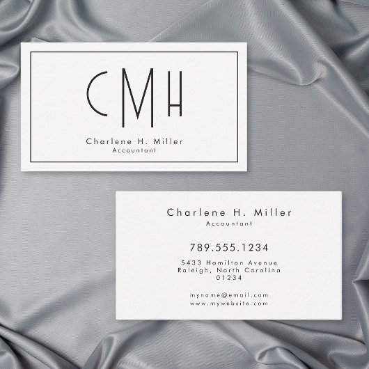 Minimalistisch Monogram Modern Professioneel Visitekaartje