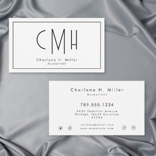 Minimalistisch Monogram Modern Professioneel Visitekaartje
