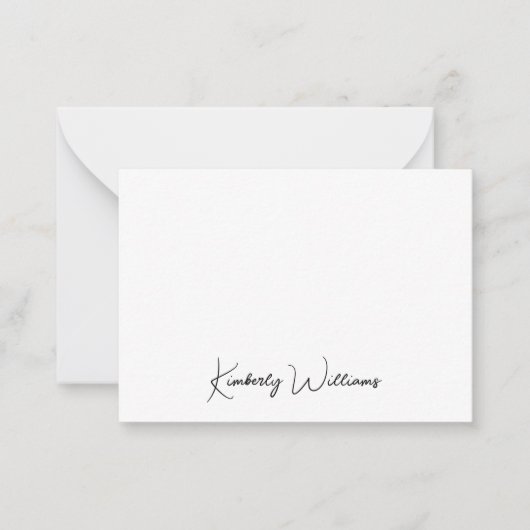 Minimalistisch Monogram Modern Signature Script Notitiekaartje (Voorkant)