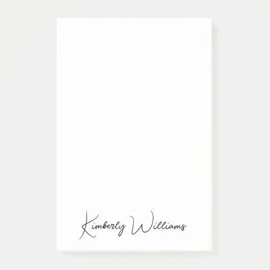 Minimalistisch Monogram Modern Signature Script Post-it® Notes (Voorkant)