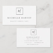 Minimalistisch Monogram Modern Simple Visitekaartj Visitekaartje (Voorkant / Achterkant)