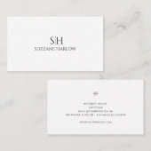 Minimalistisch monogram Modern Visitekaartje (Voorkant / Achterkant)