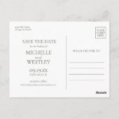 Minimalistisch Monogram Moss Green Foto Opslaan va Briefkaart (Achterkant)