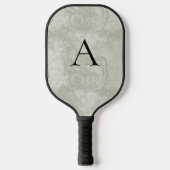 Minimalistisch Monogram Moss Green Wood Grain Pickleball Paddle (Voorkant)