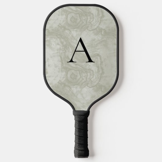 Minimalistisch Monogram Moss Green Wood Grain Pickleball Paddle (Voorkant)
