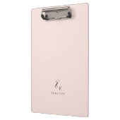Minimalistisch Monogram Naam Elegant Roze Klembord (Links)