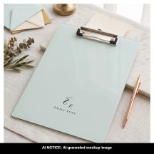 Minimalistisch Monogram Naam Elegante Mintgroen