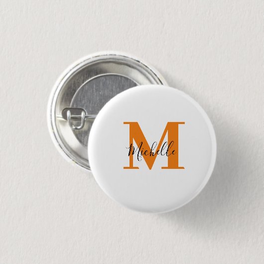 Minimalistisch Monogram Naam en Initialen Ronde Button 3,2 Cm (Voorkant /achterkant)