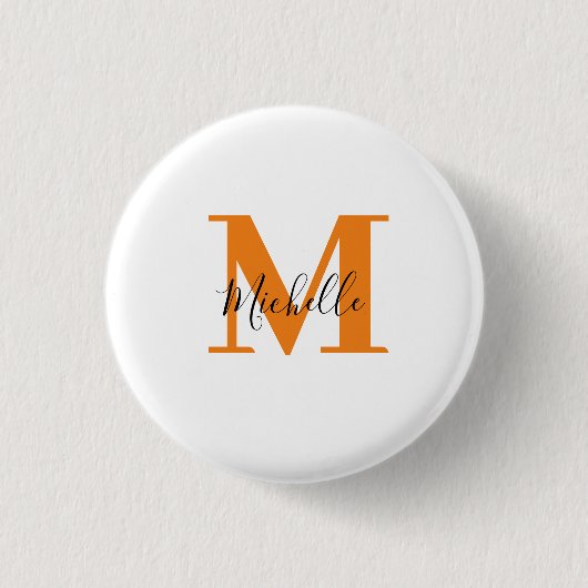 Minimalistisch Monogram Naam en Initialen Ronde Button 3,2 Cm (Voorkant)