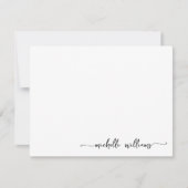 Minimalistisch monogram Naam Stijlvol Handtekenscr Notitiekaartje (Voorkant)