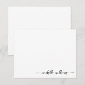 Minimalistisch monogram Naam Stijlvol Handtekenscr Notitiekaartje (Voorkant / Achterkant)