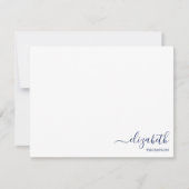 Minimalistisch monogram Navy Blue Simple Notitiekaartje (Voorkant)