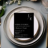 Minimalistisch Monogram Oefendiner | Zwart Kaart