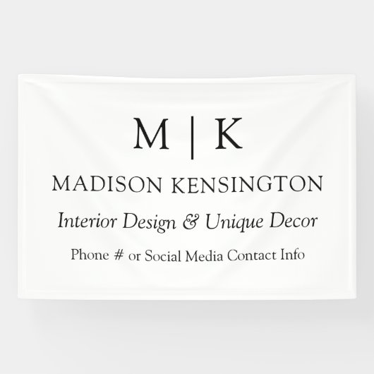 Minimalistisch monogram of Logo buitenbedrijf toev Spandoek (Horizontaal)