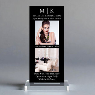 Minimalistisch monogram of Logo Business 2 Foto to Reclamekaart