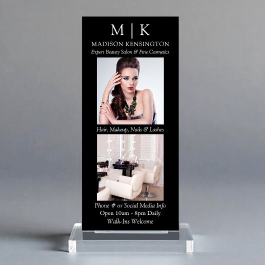 Minimalistisch monogram of Logo Business 2 Foto to Reclamekaart