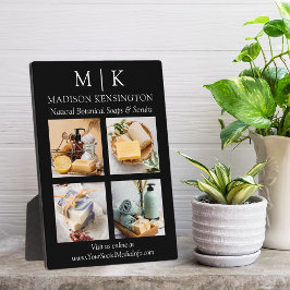 Minimalistisch monogram of Logo Business 4 Foto to Fotoplaat