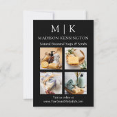 Minimalistisch monogram of Logo Business 4 Foto to Kaart (Voorkant)