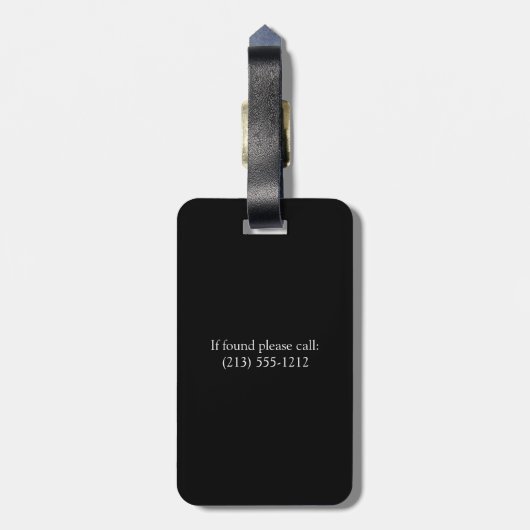 Minimalistisch monogram of Logo Business Black toe Bagagelabel (Achterkant verticaal)