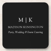 Minimalistisch monogram of Logo Business Black toe Bier Onderzetter (Voorkant)