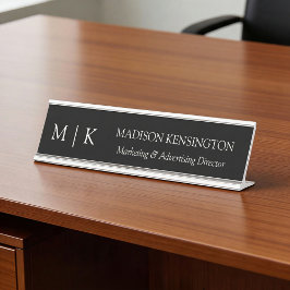 Minimalistisch monogram of Logo Business Black toe Bureau Naambordje