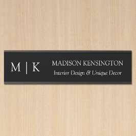 Minimalistisch monogram of Logo Business Black toe Deurbordje