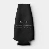 Minimalistisch monogram of Logo Business Black toe Flesjeskoeler (Voorkant)