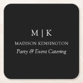 Minimalistisch monogram of Logo Business Black toe Kartonnen Onderzetters (Voorkant)