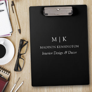 Minimalistisch monogram of Logo Business Black toe Klembord