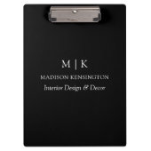 Minimalistisch monogram of Logo Business Black toe Klembord (Voorkant)
