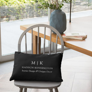Minimalistisch monogram of Logo Business Black toe Kussen