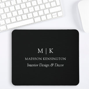 Minimalistisch monogram of Logo Business Black toe Muismat