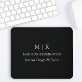 Minimalistisch monogram of Logo Business Black toe Muismat