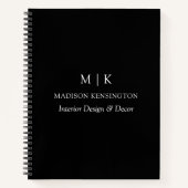 Minimalistisch monogram of Logo Business Black toe Notitieboek (Voorkant)