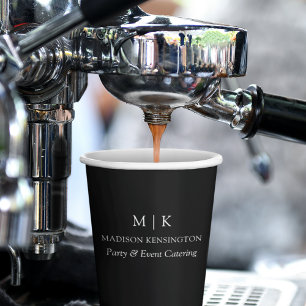 Minimalistisch monogram of Logo Business Black toe Papieren Bekers