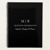 Minimalistisch monogram of Logo Business Black toe Planner (Voorkant)