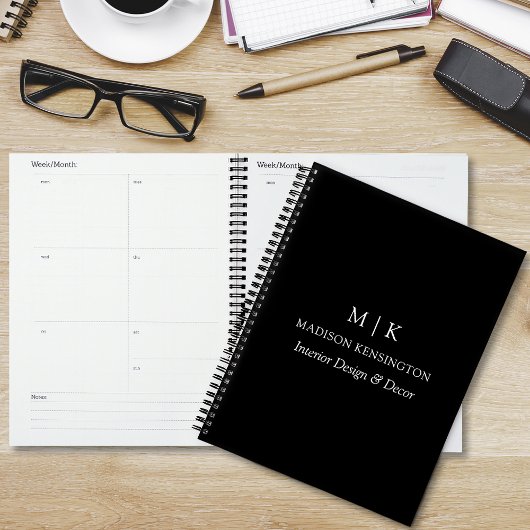 Minimalistisch monogram of Logo Business Black toe Planner