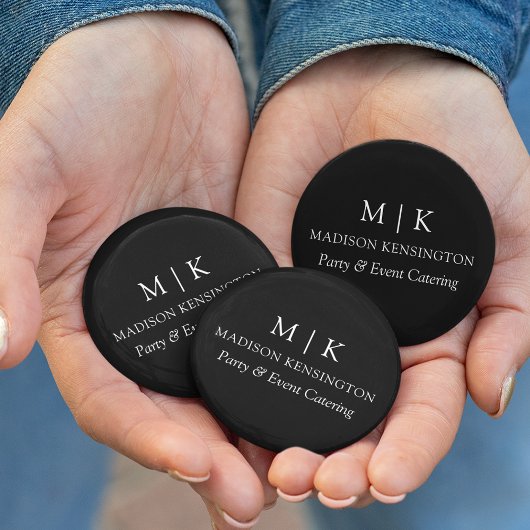 Minimalistisch monogram of Logo Business Black toe Ronde Button 5,7 Cm