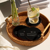 Minimalistisch monogram of Logo Business Black toe Ronde Kartonnen Onderzetter