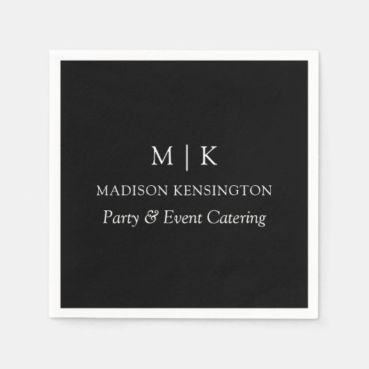 Minimalistisch monogram of Logo Business Black toe Servet (Voorkant)