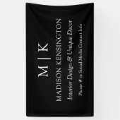 Minimalistisch monogram of Logo Business Black toe Spandoek (Verticaal)