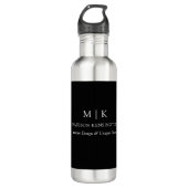 Minimalistisch monogram of Logo Business Black toe Waterfles (Voorkant)