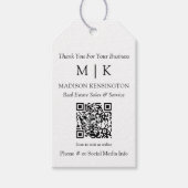 Minimalistisch monogram of Logo Business QR Code t Cadeaulabel (Voorkant)