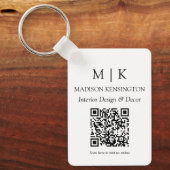 Minimalistisch monogram of Logo Business QR Code t Sleutelhanger (Voorkant)
